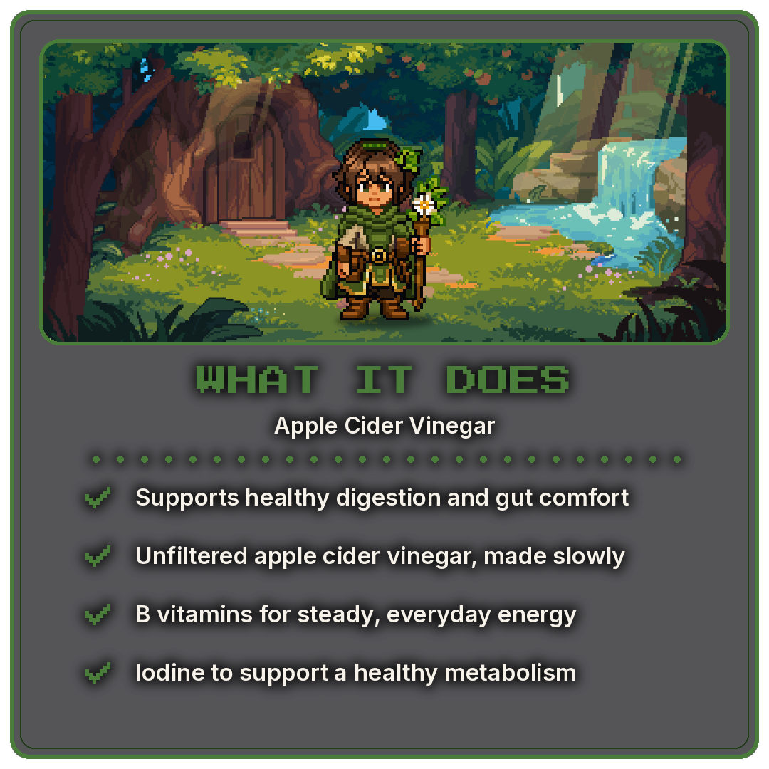 What it does - Code Name Apple Cider Vinegar