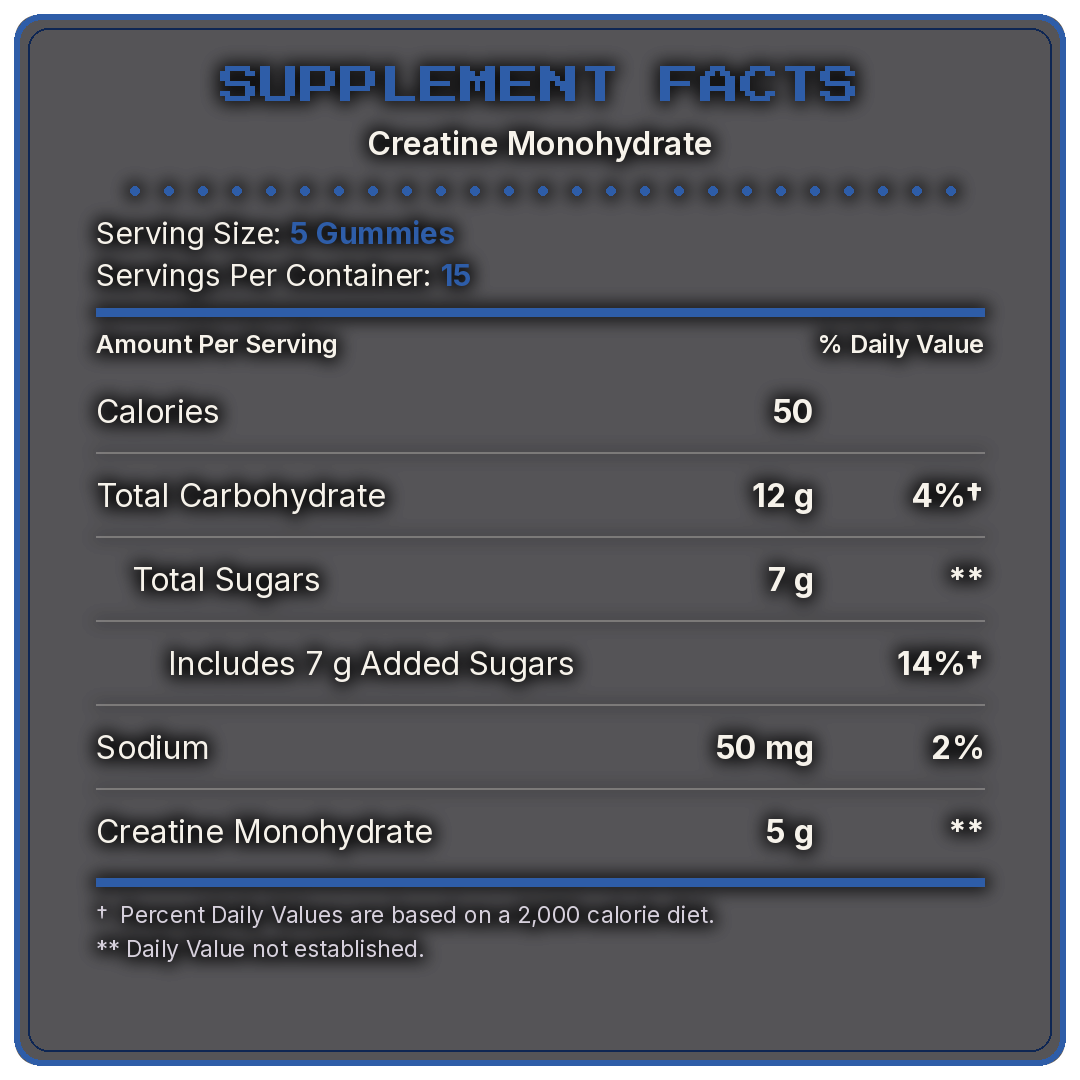 Supplement facts - Code Name Creatine Monohydrate