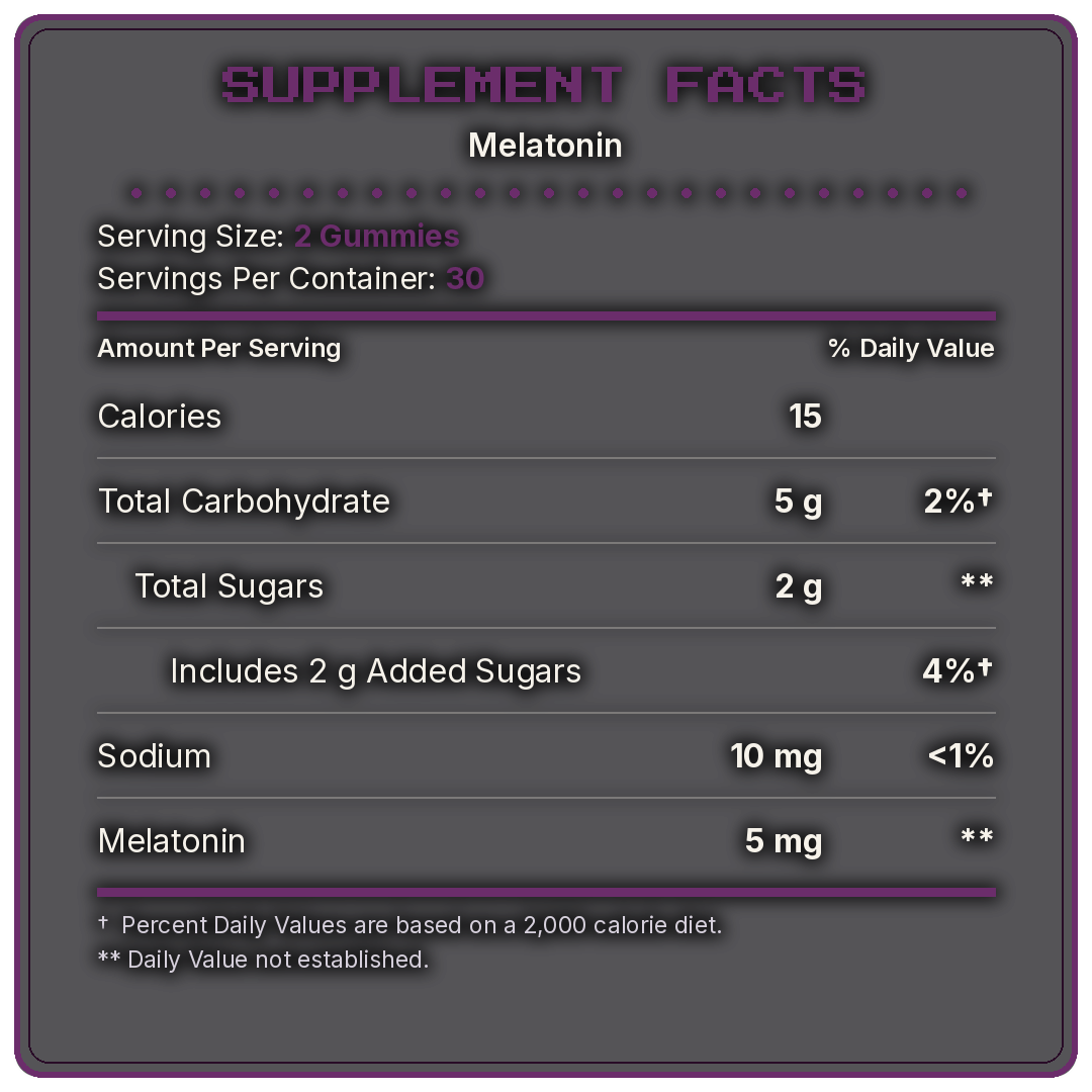 Supplement facts - Code Name Melatonin